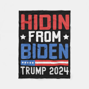 Hidin From Biden Kids Men Trump 2024 Funny Anti Jo Fleece Blanket
