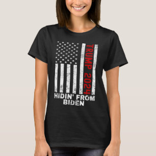 Hidin From Biden Kids Men Trump Flag Anti Joe Bide T-Shirt