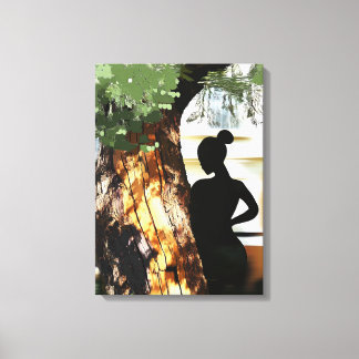 Hiding in the shade of a tree canvas print