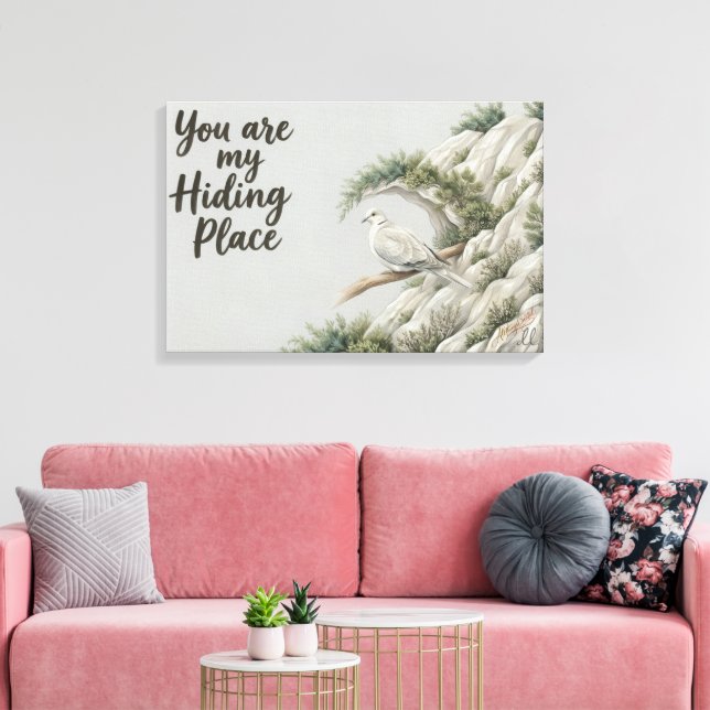 Hiding Place - Psalm 32:7 Canvas Print (Insitu(LivingRoom))