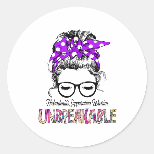 Hidradenitis Suppurativa Awareness Ribbon Support  Classic Round Sticker (Front)