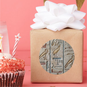 Hieroglyph Ancient Egypt Language Engraved Text    Classic Round Sticker