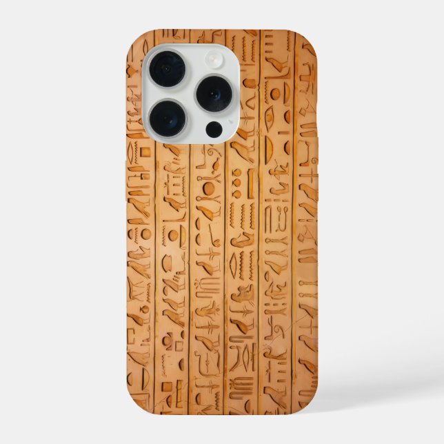 Hieroglyph Ancient Egypt Language Engraved Text    iPhone Case (Back)