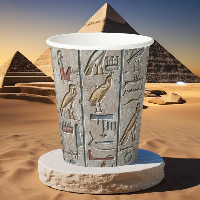 Hieroglyph Ancient Egypt Language Engraved Text    Paper Cups (Creator Uploaded)