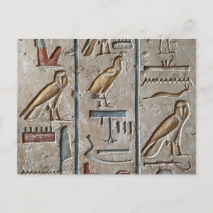 Hieroglyph Ancient Egypt Language Engraved Text    Postcard