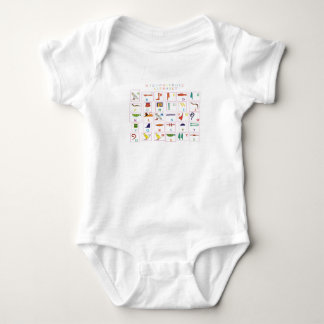 Hieroglyphic Alphabet Baby Bodysuit