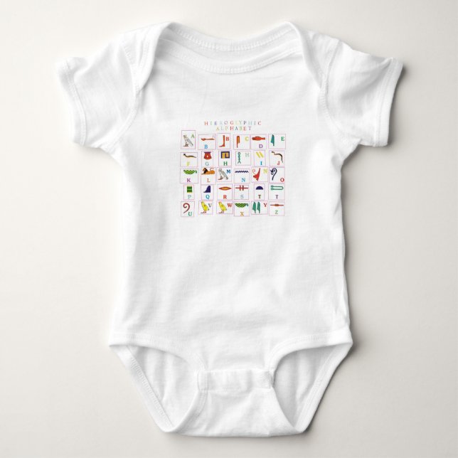 Hieroglyphic Alphabet Baby Bodysuit (Front)