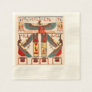 Hieroglyphics, Egyptian God Amon Ra Blessings Napkin