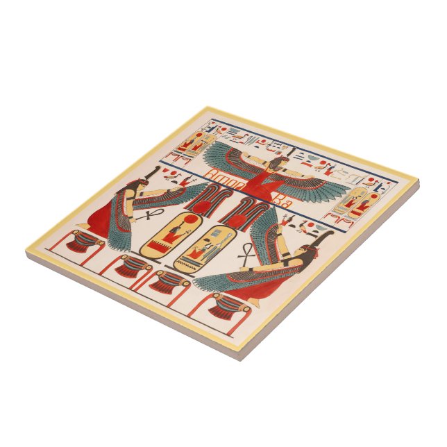 Hieroglyphics of Egyptian God Amon Ra Tile (Side)