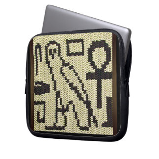 Hieroglyphs Artisan Crochet Print Electronics Bag