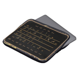 Hieroglyphs Beautiful Egypt black and gold frame Laptop Sleeve