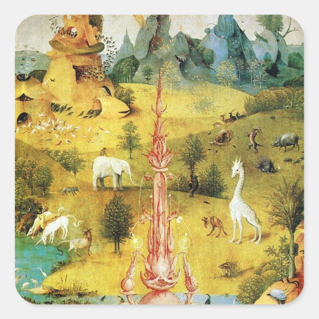 Hieronymus Bosch painting art Square Sticker (Front)