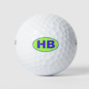 Higgins Beach Blue Green HB Oval Logo Golf Balls