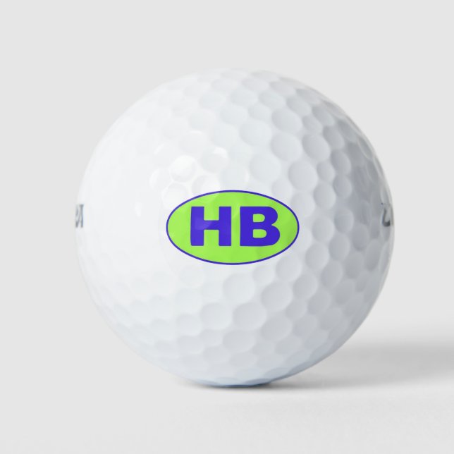 Higgins Beach Blue Green HB Oval Logo Golf Balls (Front)