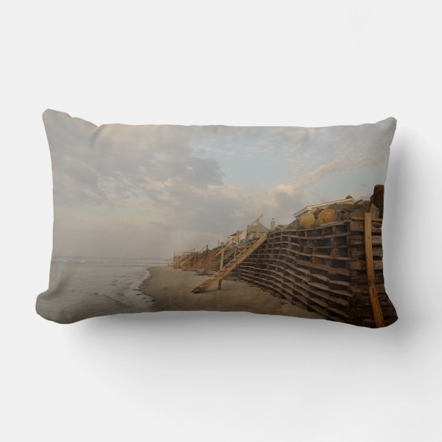 Higgins Beach High Tide Shipwreck Road Lumbar Cushion (Front)