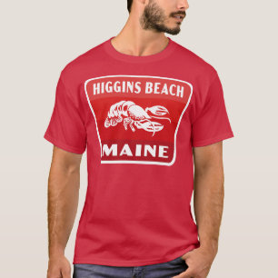 Higgins Beach Maine Retro  Badge Red T-Shirt