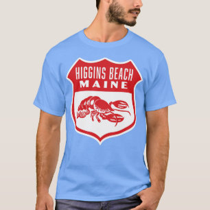 Higgins Beach Maine Retro Shield Red T-Shirt