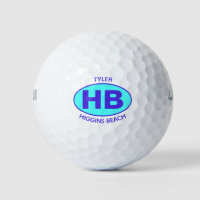 Higgins Beach Oval Blue Aqua Personalised