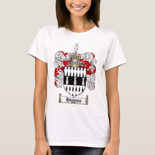 HIGGINS FAMILY CREST -  HIGGINS COAT OF ARMS T-Shirt (Front)