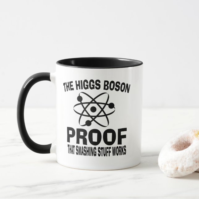 Higgs Boson Smashing Stuff Works Mug (With Donut)