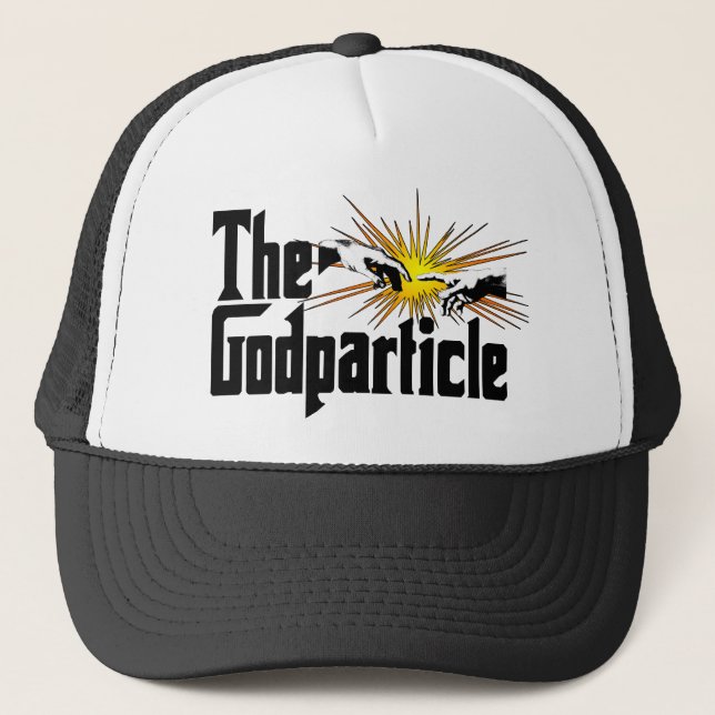 Higgs Boson The Godparticle - Funny Physics Nerd Trucker Hat (Front)