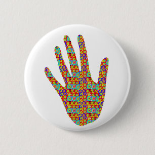 HIGH5 HighFive HIfi dots n circles Graphic Art Soc 6 Cm Round Badge