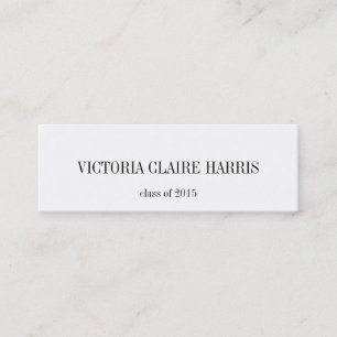 High academic graduation insert class of name card