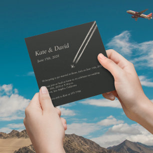 ©High Altitude Aeroplane Destination Wedding Invitation