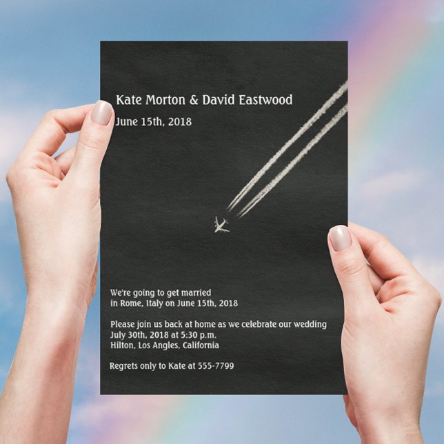 ©High Altitude Aeroplane Destination Wedding  Invitation (Creator Uploaded)