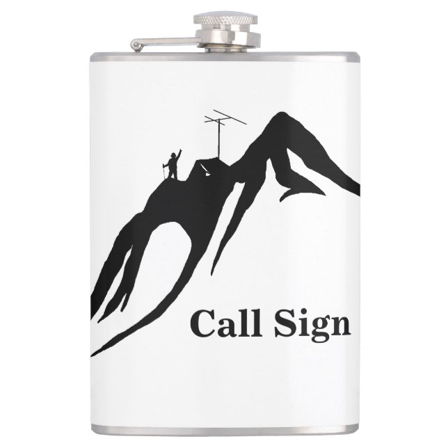 High Altitude Ham Radio Operator Flask (Front)
