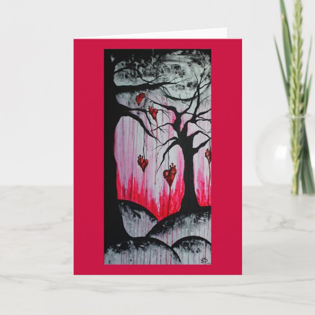 High and Dry Heart Trees Orig Art Greeting Card (Front)