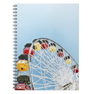 High angle photo of white Ferris wheel in the morn Notebook