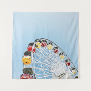 High angle photo of white Ferris wheel in the morn Tapestry