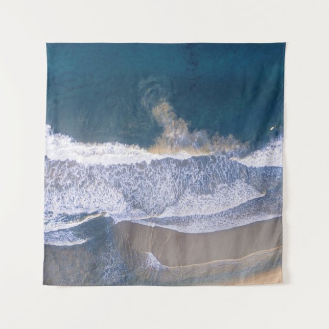 HIGH-ANGLE PHOTOGRAPHY OF BEACH SHORE TAPESTRY (Front)