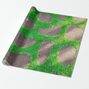 High angle photography of grass field wrapping paper