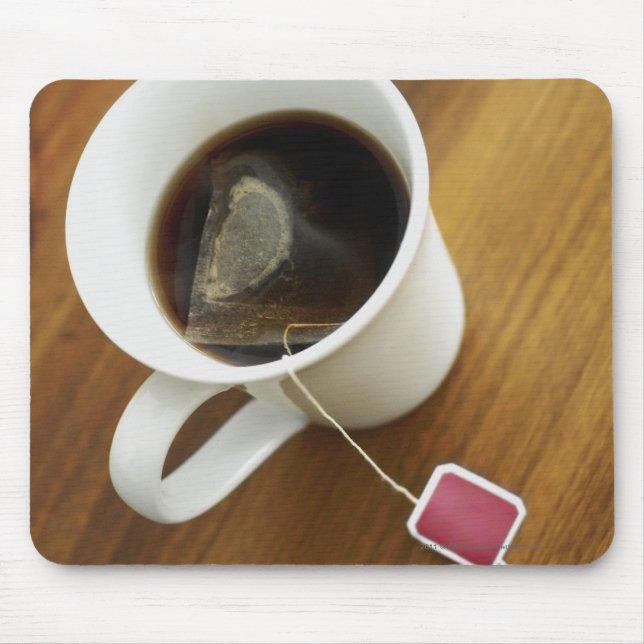 High angle view of a cup of tea mouse pad (Front)