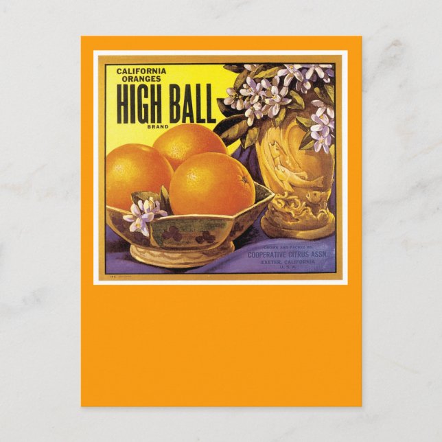 High Ball California Oranges Postcard (Front)