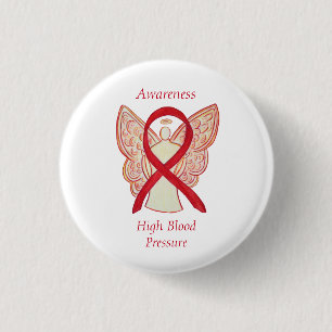 High Blood Pressure Awareness Angel Red Ribbon Pin