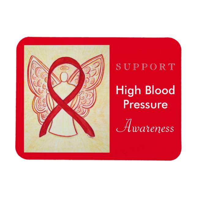 High Blood Pressure Awareness Ribbon Angel Magnet (Horizontal)