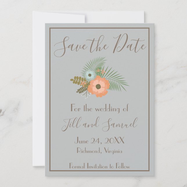 High Class Floral Save The Date (Front)