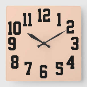 High Contrast Big Numbers Easy Read Square Wall Clock