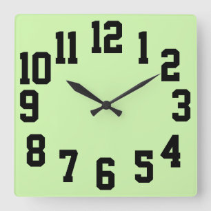 High Contrast Big Numbers Easy Read Square Wall Clock