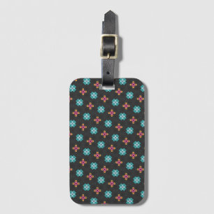 High-Contrast Black and Neon Geometric Laptop Case Luggage Tag