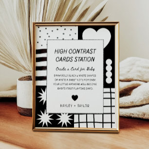 High Contrast Cards Station Baby Shower Sign