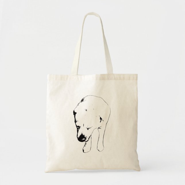 High-Contrast Lab with Merry Attitude Tote Bag (Front)