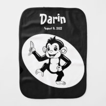 High Contrast Monkey Burp Cloth