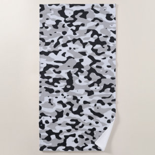 High contrast urban camouflage beach towel