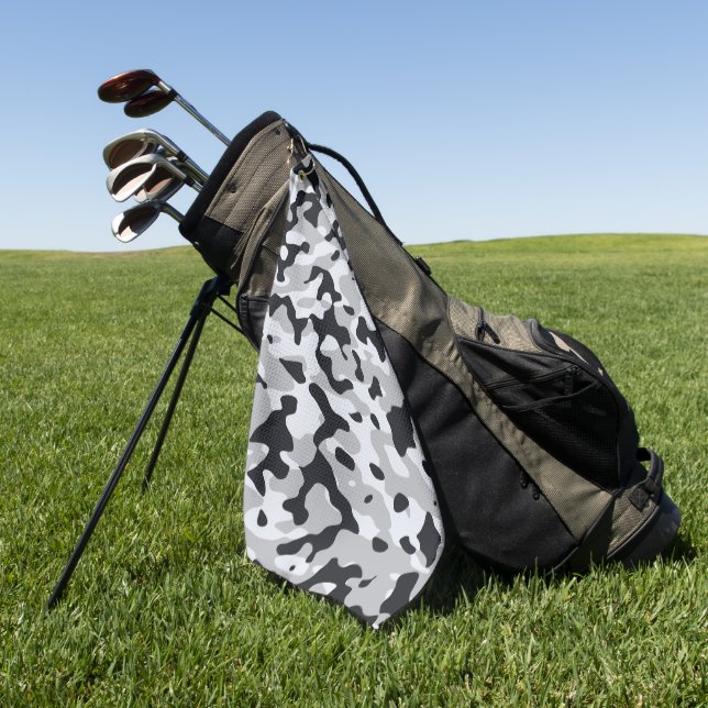 High contrast urban camouflage golf towel (Green)