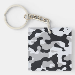 High contrast urban camouflage key ring