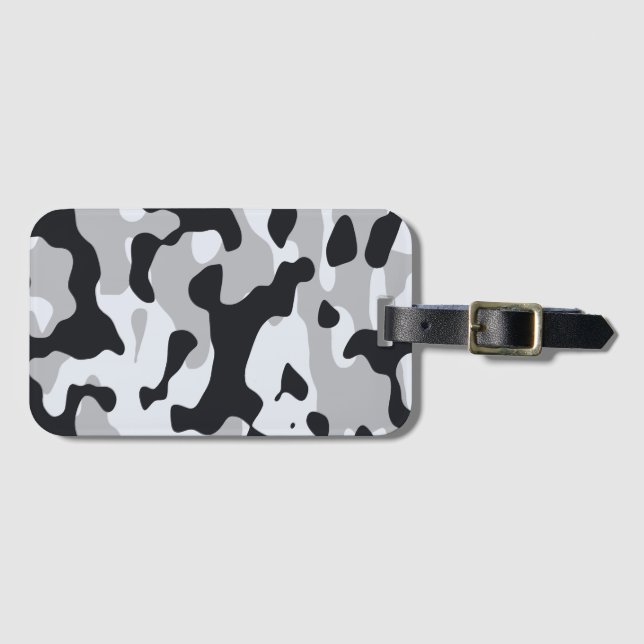 High contrast urban camouflage luggage tag (Front Horizontal)